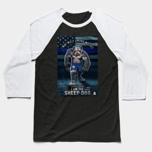 Blue Line Sheep dog Baseball T-Shirt